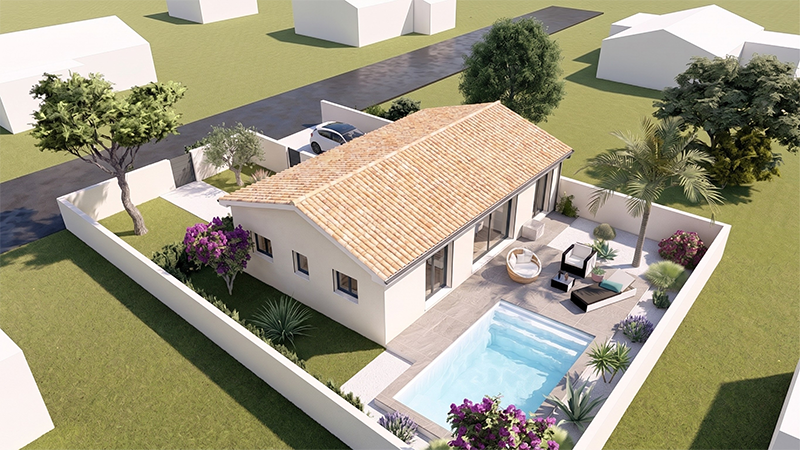 Façade villa plain-pied Béziers